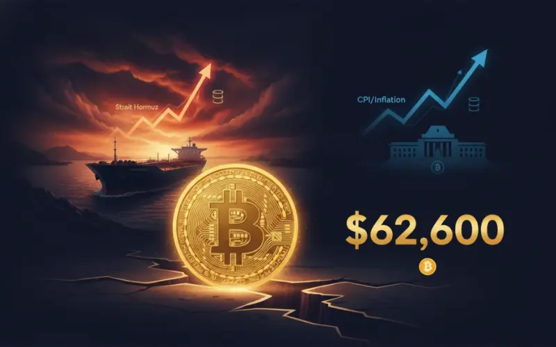 Oil Surge and Fed Fears Stall Bitcoin at $62,600